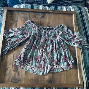 Angie floral off shoulder blouse